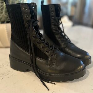 Steve Madden Veeta Black Combat Boots